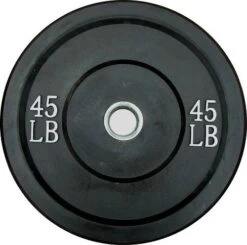 45 Lb BLACK Bumper Plate (Pair)