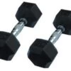 Rubber Hex Dumbbells (Select By Pair)