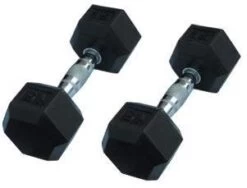 Rubber Hex Dumbbells (Select By Pair)
