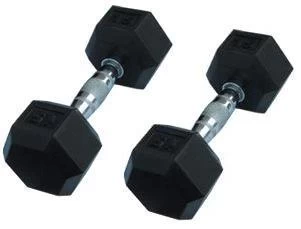 Rubber Hex Dumbbells (Select By Pair) 3 Rubber Hex Dumbbells (Select By Pair)